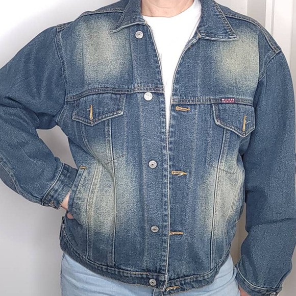 Vintage Mustang Denim Jacket Blue Denim Blazer Long Sleeves Jeans Blazer - Picture 2 of 4